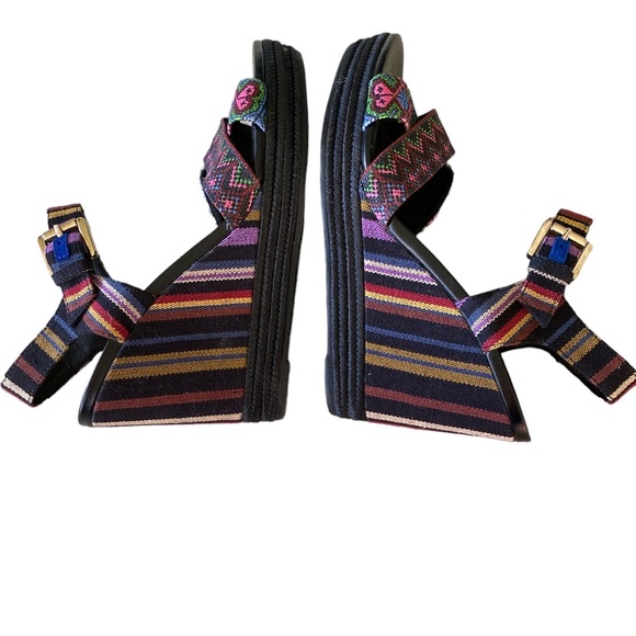 Geox Respira Janira Multicolor Crisscross Wedge Platform Sandals - 9 - Picture 8 of 16